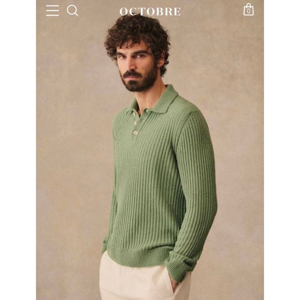 Octobre Editions Marco Sweater in Sage Green Size L 💚✨